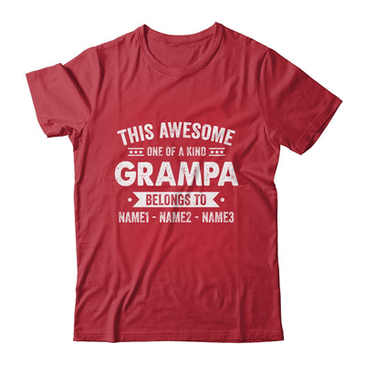 Personalized Custom Kids Name This Awesome Grampa Belongs To Kids Custom Grampa With Kid's Name For Men Fathers Day Birthday Christmas Shirt & Hoodie | teecentury