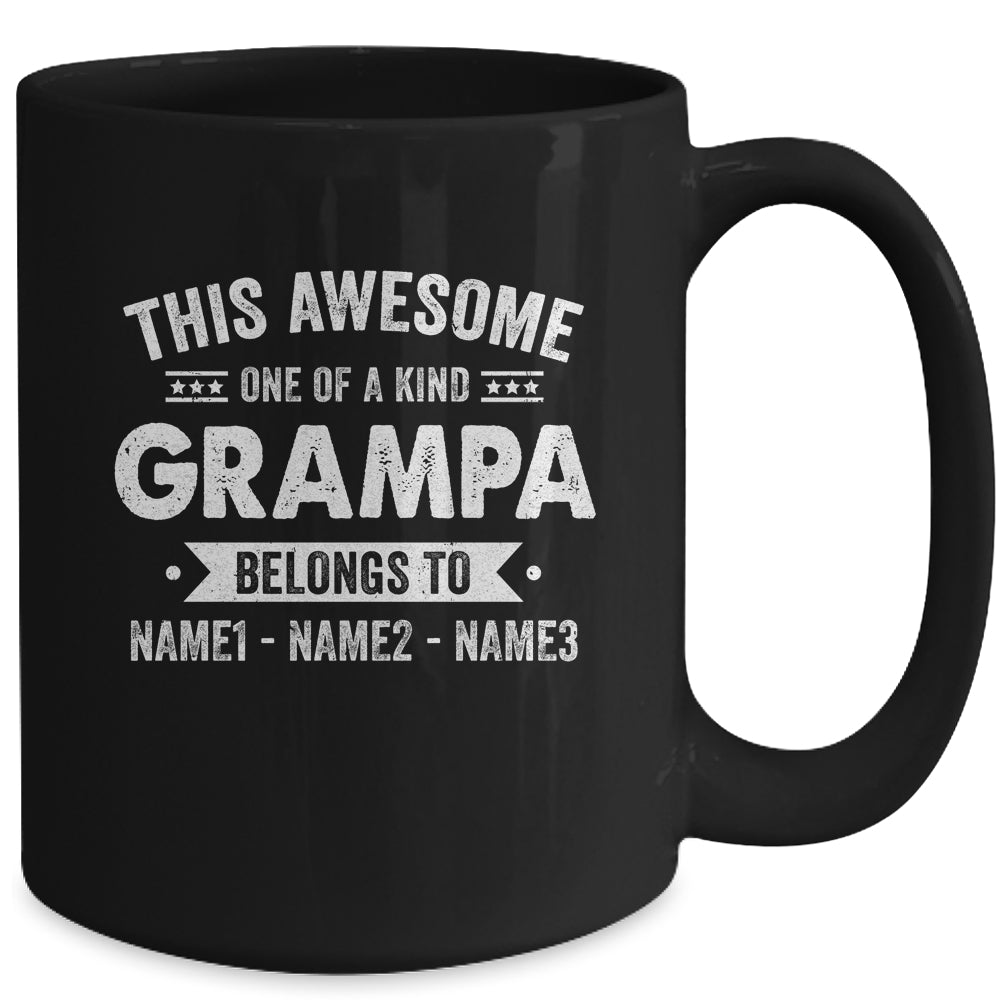 Personalized Custom Kids Name This Awesome Grampa Belongs To Kids Custom Grampa With Kid's Name For Men Fathers Day Birthday Christmas Mug | teecentury