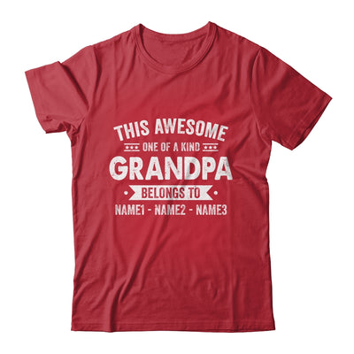 Personalized Custom Kids Name This Awesome Grandpa Belongs To Kids Custom Grandpa With Kid's Name For Men Fathers Day Birthday Christmas Shirt & Hoodie | teecentury