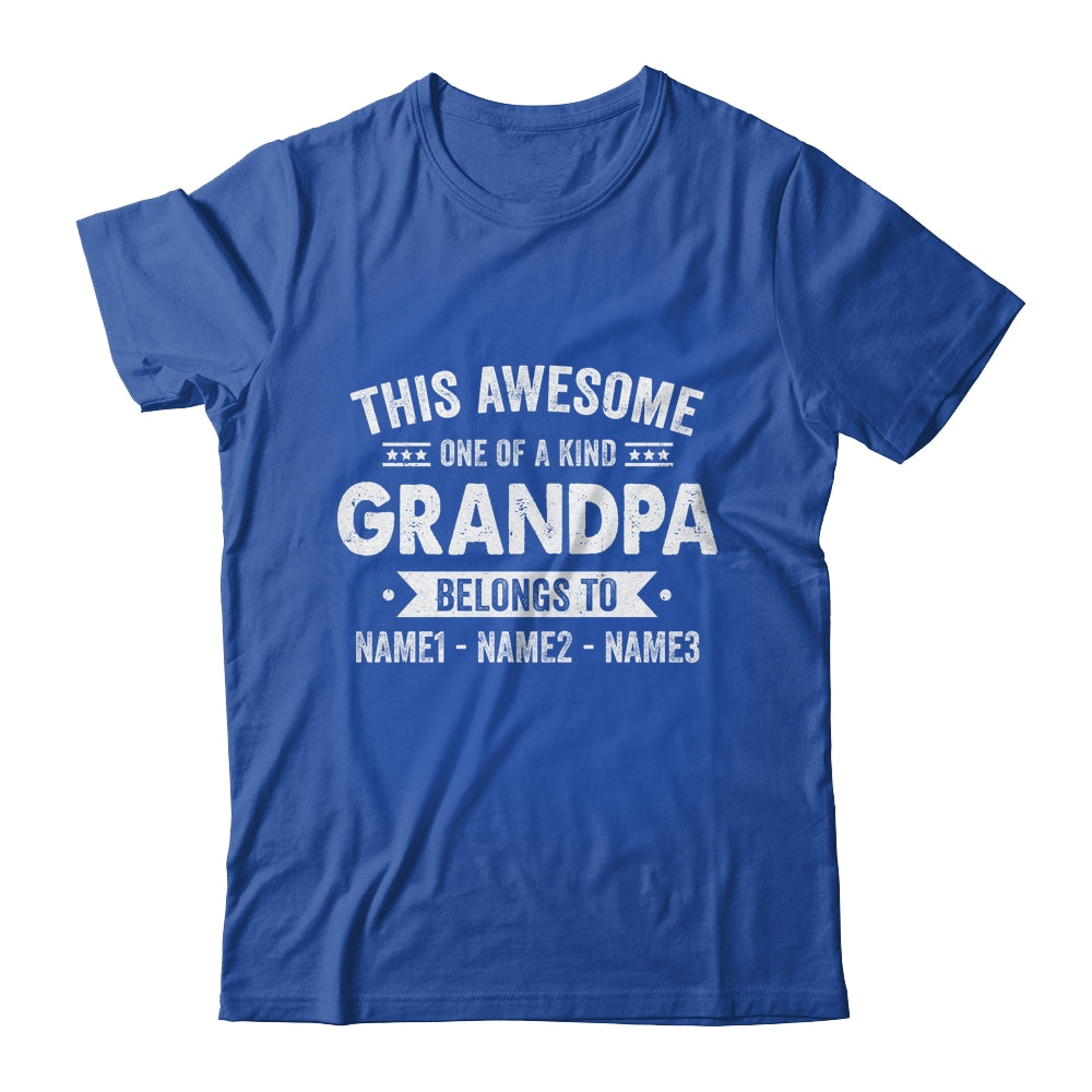 Personalized This Awesome Grandpa Belongs To Custom Grandpa With Kids Name  Fathers Day Birthday Christmas Shirt & Hoodie 