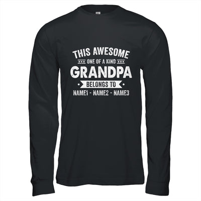 Personalized Custom Kids Name This Awesome Grandpa Belongs To Kids Custom Grandpa With Kid's Name For Men Fathers Day Birthday Christmas Shirt & Hoodie | teecentury