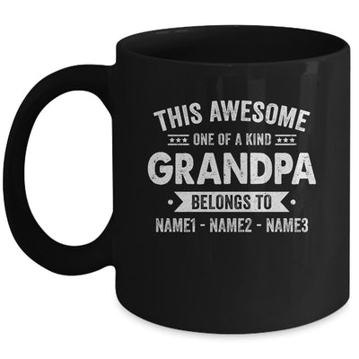 Personalized Custom Kids Name This Awesome Grandpa Belongs To Kids Custom Grandpa With Kid's Name For Men Fathers Day Birthday Christmas Mug | teecentury