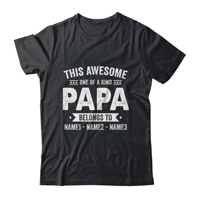 Personalized Custom Kids Name This Awesome Papa Belongs To Kids Custom Papa With Kid's Name For Men Fathers Day Birthday Christmas Shirt & Hoodie | teecentury