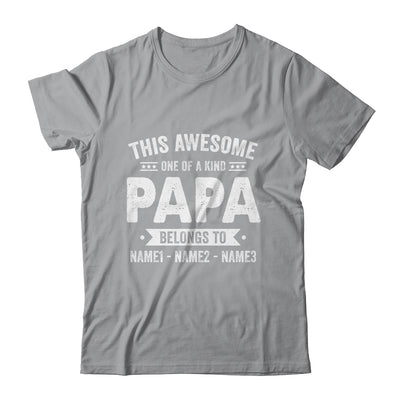 Personalized Custom Kids Name This Awesome Papa Belongs To Kids Custom Papa With Kid's Name For Men Fathers Day Birthday Christmas Shirt & Hoodie | teecentury