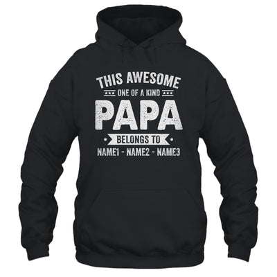 Personalized Custom Kids Name This Awesome Papa Belongs To Kids Custom Papa With Kid's Name For Men Fathers Day Birthday Christmas Shirt & Hoodie | teecentury