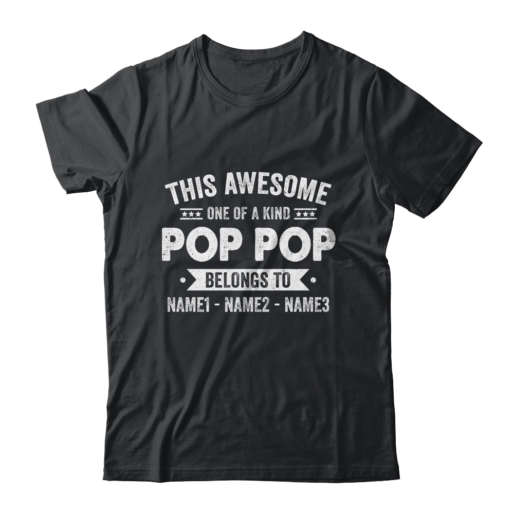 Personalized Custom Kids Name This Awesome Pop Pop Belongs To Kids Custom Pop Pop With Kid's Name For Men Fathers Day Birthday Christmas Shirt & Hoodie | teecentury