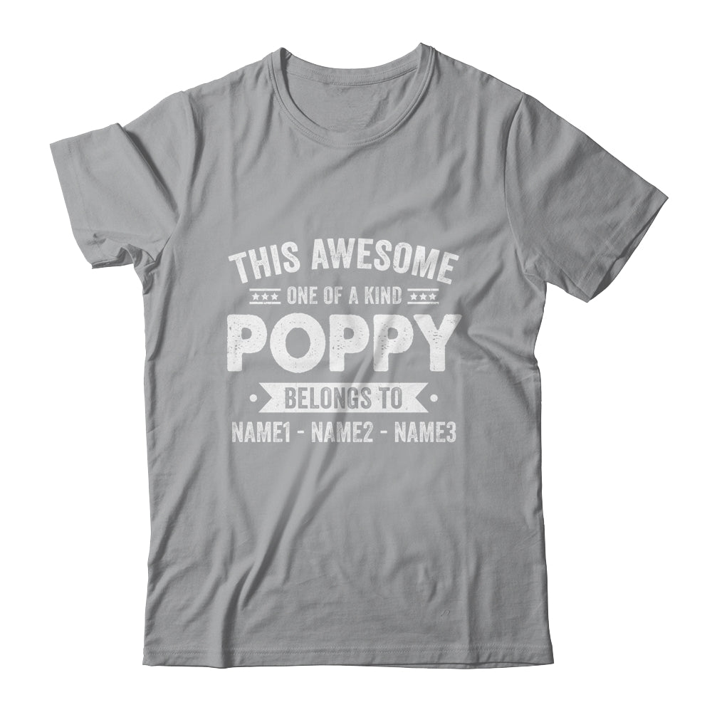 Personalized Custom Kids Name This Awesome Poppy Belongs To Kids Custom Poppy With Kid's Name For Men Fathers Day Birthday Christmas Shirt & Hoodie | teecentury