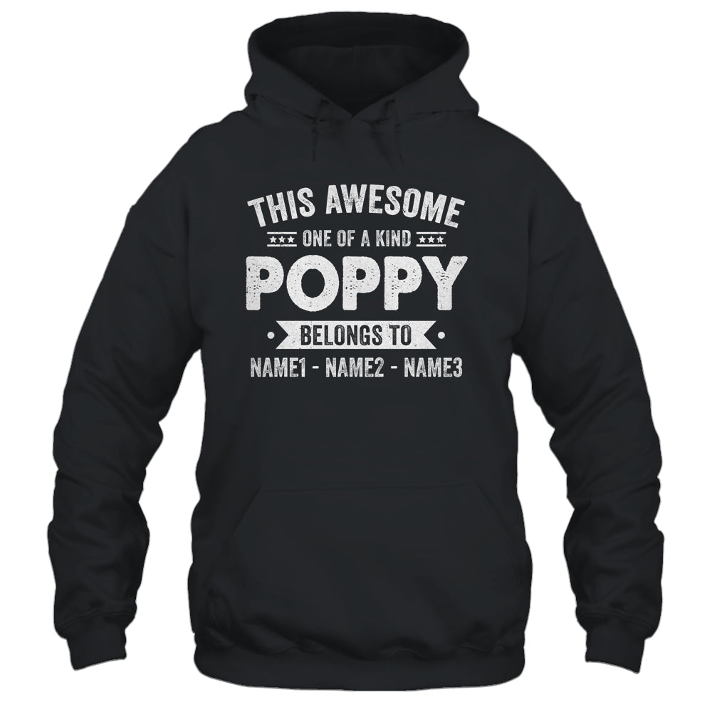 Personalized Custom Kids Name This Awesome Poppy Belongs To Kids Custom Poppy With Kid's Name For Men Fathers Day Birthday Christmas Shirt & Hoodie | teecentury