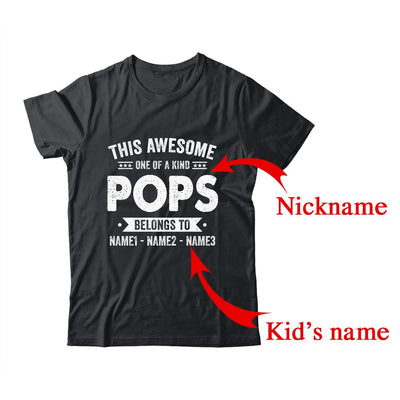 Personalized Custom Kids Name This Awesome Pops Belongs To Kids Custom Pops With Kid's Name For Men Fathers Day Birthday Christmas Shirt & Hoodie | Custom | teecentury