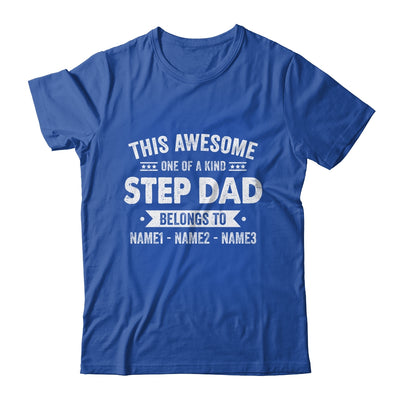 Personalized Custom Kids Name This Awesome StepDad Belongs To Kids Custom Stepfather With Kid's Name For Men Fathers Day Birthday Christmas Shirt & Hoodie | teecentury