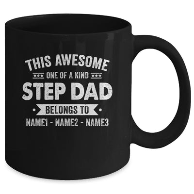 Personalized Custom Kids Name This Awesome StepDad Belongs To Kids Custom Stepfather With Kid's Name For Men Fathers Day Birthday Christmas Mug | teecentury