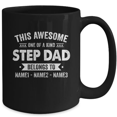 Personalized Custom Kids Name This Awesome StepDad Belongs To Kids Custom Stepfather With Kid's Name For Men Fathers Day Birthday Christmas Mug | teecentury