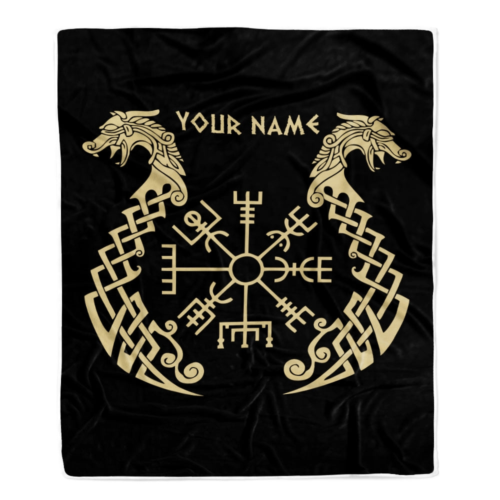 Personalized Custom Name Viking Nordic Scandinavian Norse Runes for Men Women Mom Dad Lovers Birthday Christmas Bed Quilt Fleece Throw Blanket Blanket | Teecentury.com