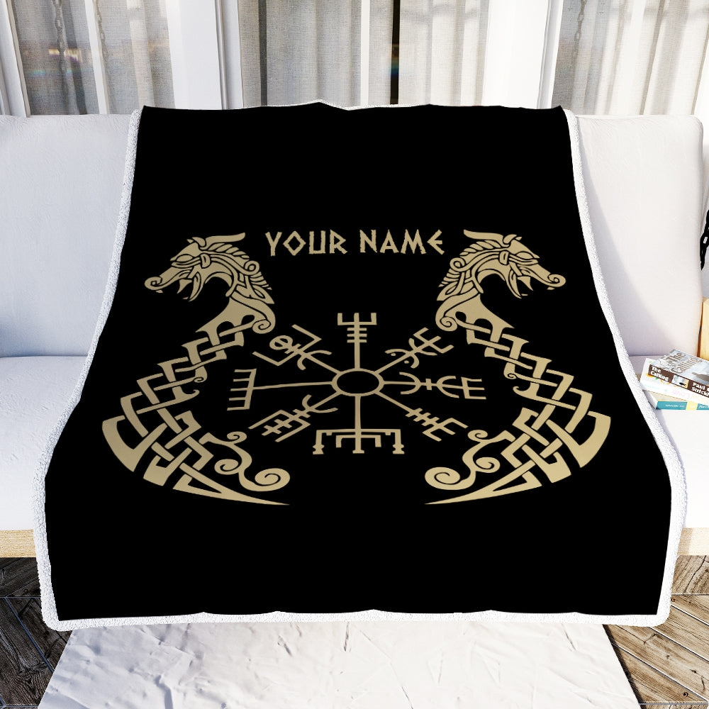 Personalized Custom Name Viking Nordic Scandinavian Norse Runes for Men Women Mom Dad Lovers Birthday Christmas Bed Quilt Fleece Throw Blanket Blanket | Teecentury.com