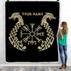 Personalized Custom Name Viking Nordic Scandinavian Norse Runes for Men Women Mom Dad Lovers Birthday Christmas Bed Quilt Fleece Throw Blanket Blanket | Teecentury.com