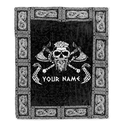 Personalized Custom Name Viking Odin God Celtic Scandinavian Norse Runes For Men Women Mom Dad Lovers Birthday Christmas Bed Quilt Fleece Throw Blanket Blanket | Teecentury.com