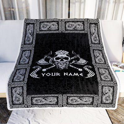 Personalized Custom Name Viking Odin God Celtic Scandinavian Norse Runes For Men Women Mom Dad Lovers Birthday Christmas Bed Quilt Fleece Throw Blanket Blanket | Teecentury.com
