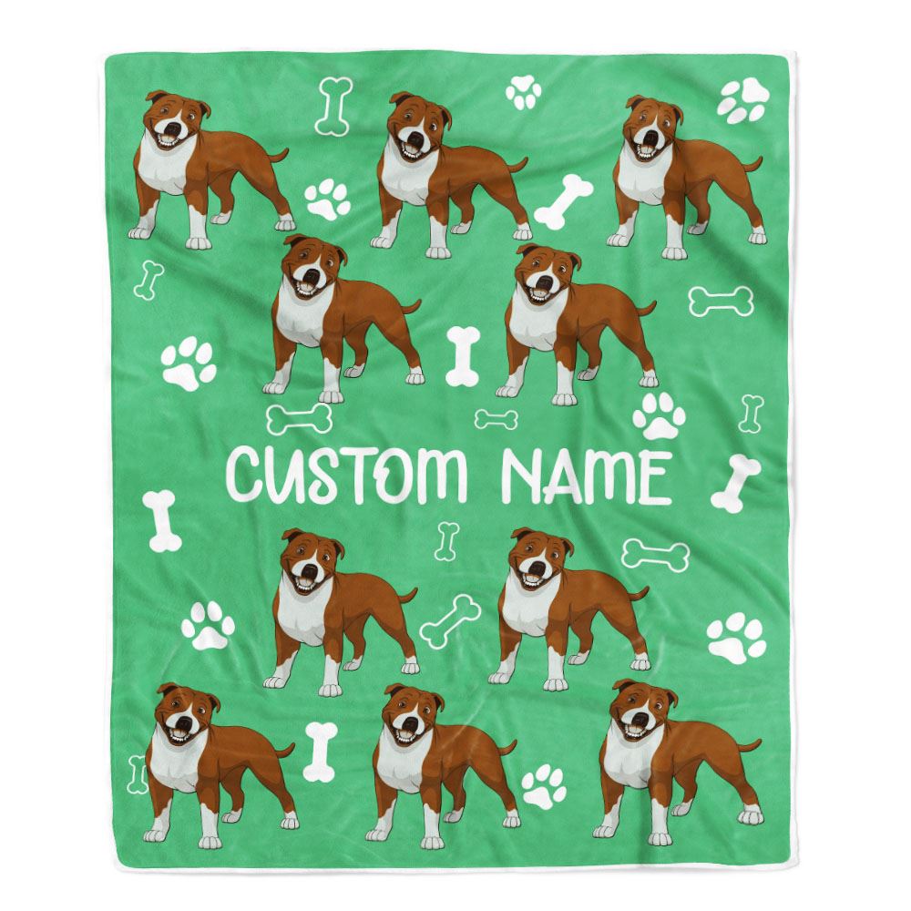 Personalized Custom Pitbull Blanket for Dog Mother Mom Dog Father Dad Dog Lover for Women Men Boy Girl Birthday Christmas Customized Bed Fleece Throw Blanket | teecentury