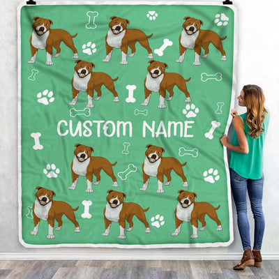 Personalized Custom Pitbull Blanket for Dog Mother Mom Dog Father Dad Dog Lover for Women Men Boy Girl Birthday Christmas Customized Bed Fleece Throw Blanket | teecentury