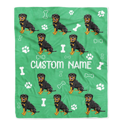 Personalized Custom Rottweiler Blanket for Dog Mother Mom Dog Father Dad Dog Lover for Women Men Boy Girl Birthday Christmas Customized Bed Fleece Throw Blanket | teecentury