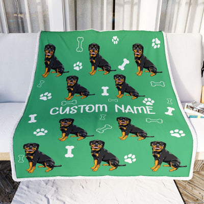 Personalized Custom Rottweiler Blanket for Dog Mother Mom Dog Father Dad Dog Lover for Women Men Boy Girl Birthday Christmas Customized Bed Fleece Throw Blanket | teecentury