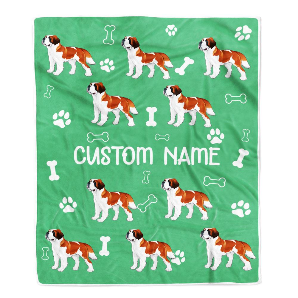 Personalized Custom Saint Bernard Blanket for Dog Mother Mom Dog Father Dad Dog Lover for Women Men Boy Girl Christmas Customized Bed Fleece Throw Blanket | teecentury