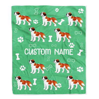 Personalized Custom Saint Bernard Blanket for Dog Mother Mom Dog Father Dad Dog Lover for Women Men Boy Girl Christmas Customized Bed Fleece Throw Blanket | teecentury