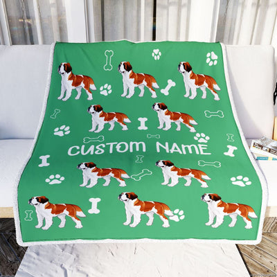 Personalized Custom Saint Bernard Blanket for Dog Mother Mom Dog Father Dad Dog Lover for Women Men Boy Girl Christmas Customized Bed Fleece Throw Blanket | teecentury