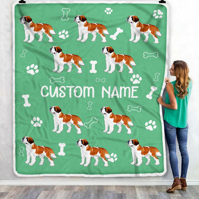 Personalized Custom Saint Bernard Blanket for Dog Mother Mom Dog Father Dad Dog Lover for Women Men Boy Girl Christmas Customized Bed Fleece Throw Blanket | teecentury