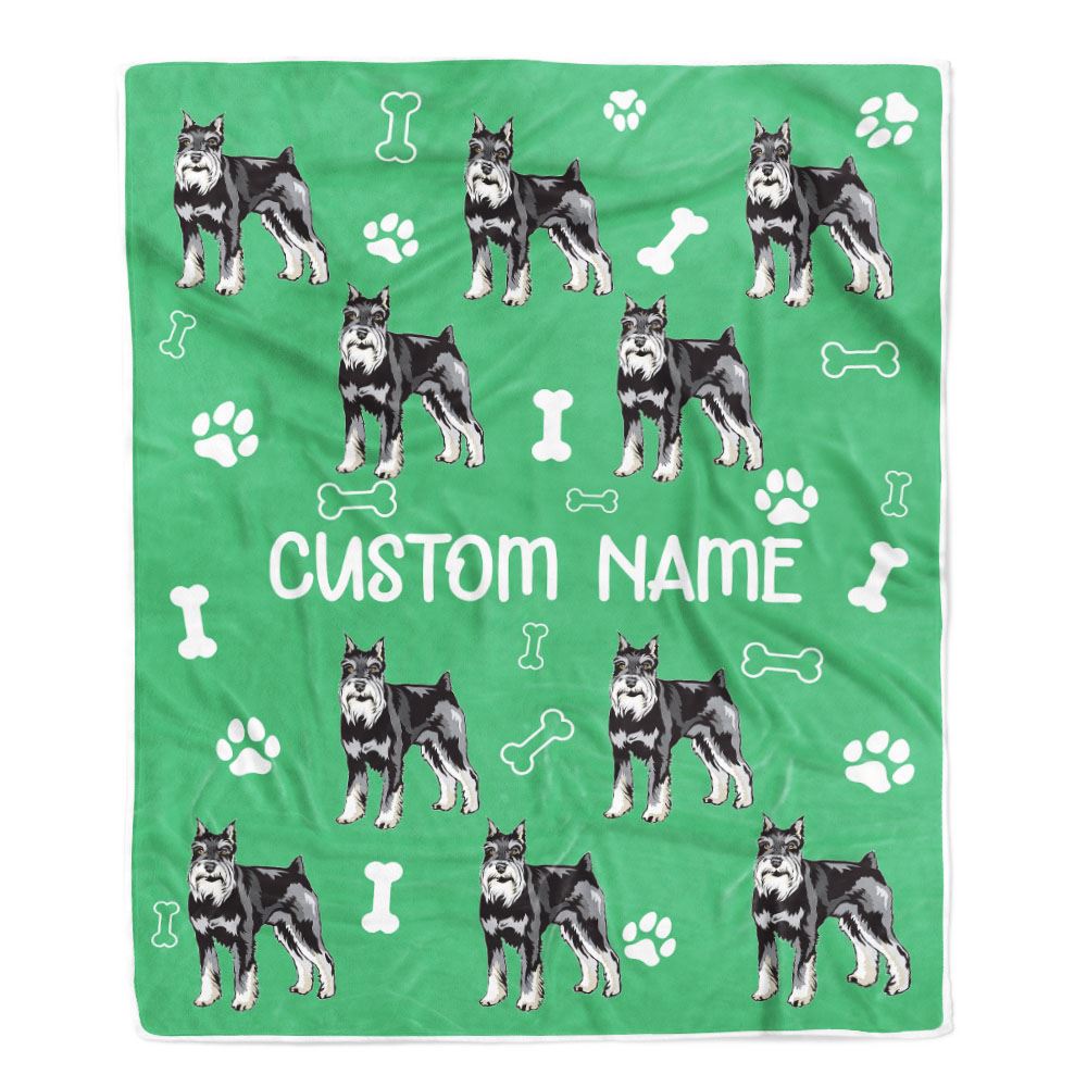 Personalized Custom Schnauzer Blanket for Dog Mother Mom Dog Father Dad Dog Lover for Women Men Boy Girl Birthday Christmas Customized Bed Fleece Throw Blanket | teecentury