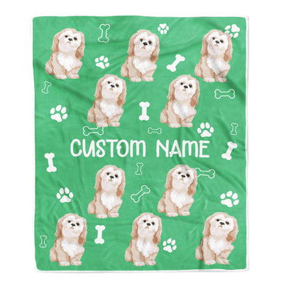 Personalized Custom Shih Tzu Blanket for Dog Mother Mom Dog Father Dad Dog Lover for Women Men Boy Girl Birthday Christmas Customized Bed Fleece Throw Blanket | teecentury