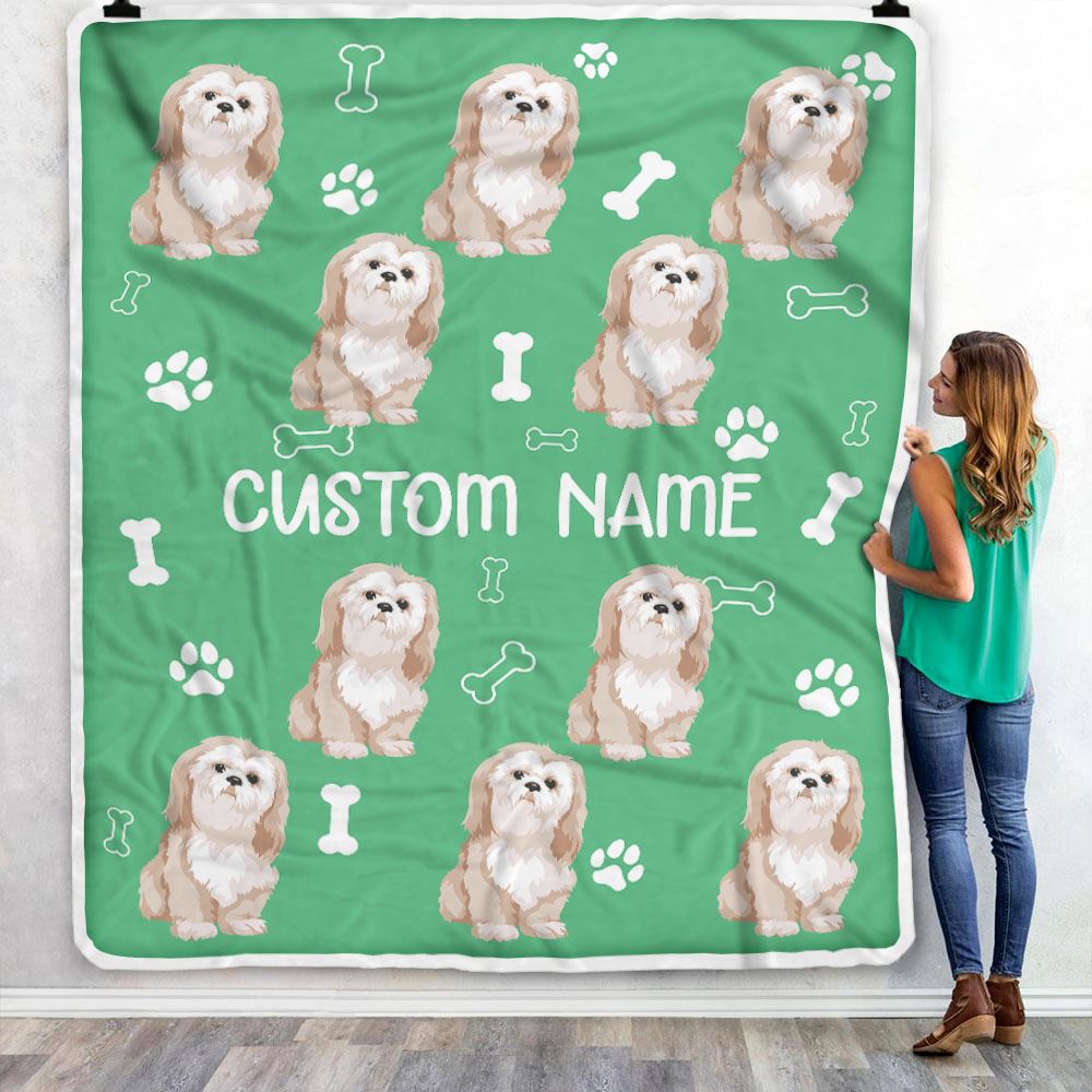 Personalized Custom Shih Tzu Blanket for Dog Mother Mom Dog Father Dad Dog Lover for Women Men Boy Girl Birthday Christmas Customized Bed Fleece Throw Blanket | teecentury