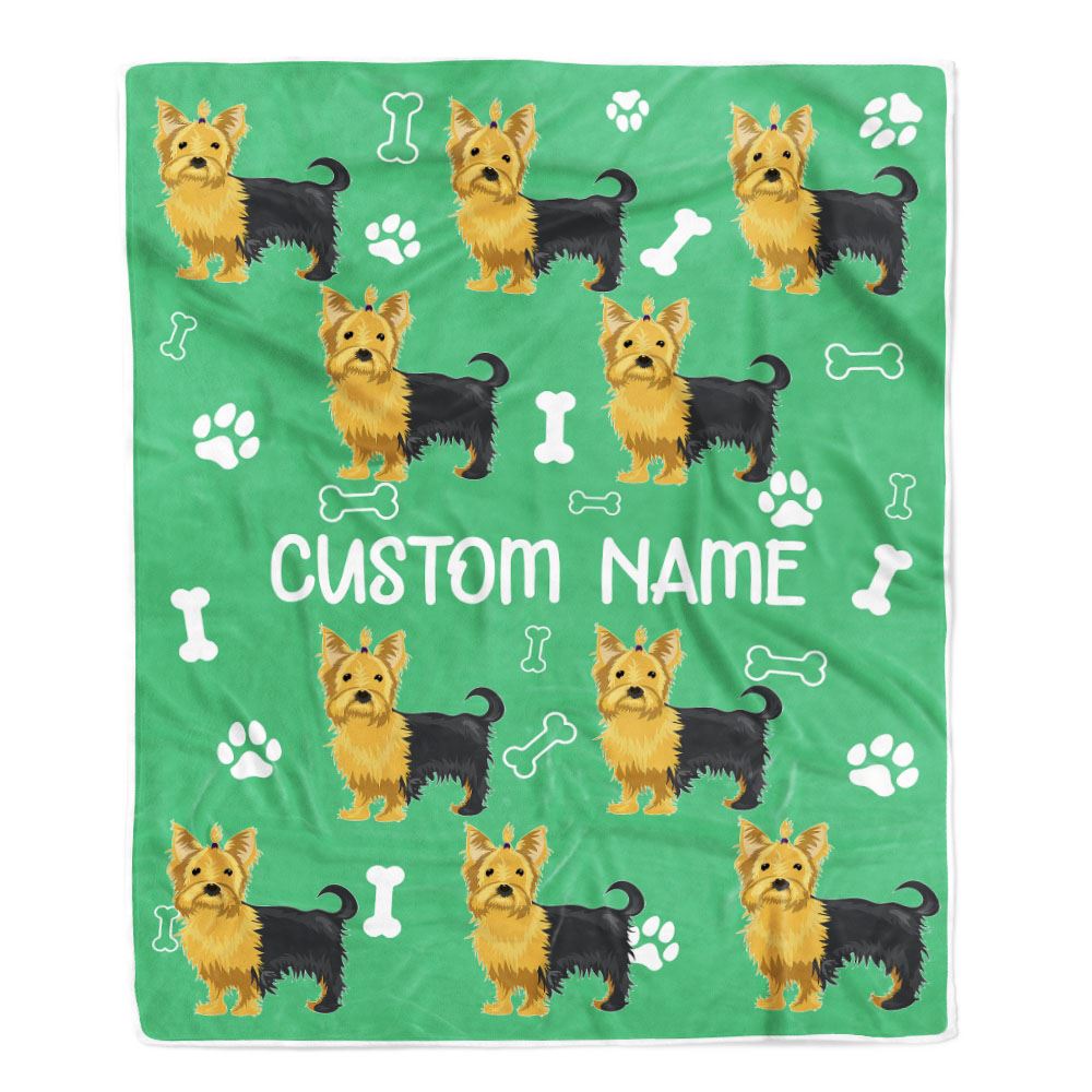 Personalized Custom Yorkie Blanket for Dog Mother Mom Dog Father Dad Dog Lover for Women Men Boy Girl Birthday Christmas Customized Bed Fleece Throw Blanket | teecentury