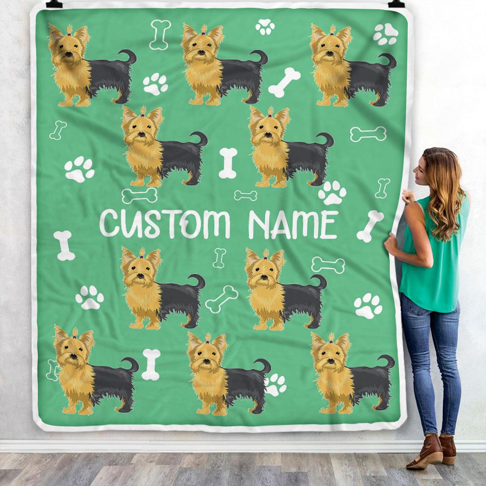 Personalized Custom Yorkie Blanket for Dog Mother Mom Dog Father Dad Dog Lover for Women Men Boy Girl Birthday Christmas Customized Bed Fleece Throw Blanket | teecentury