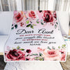 Personalized Dear Aunt Blanket From Niece Nephew We Hope Every Time Rose Floral Aunt Birthday Mothers Day Christmas Customized Fleece Throw Blanket | teecentury