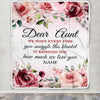 Personalized Dear Aunt Blanket From Niece Nephew We Hope Every Time Rose Floral Aunt Birthday Mothers Day Christmas Customized Fleece Throw Blanket | teecentury