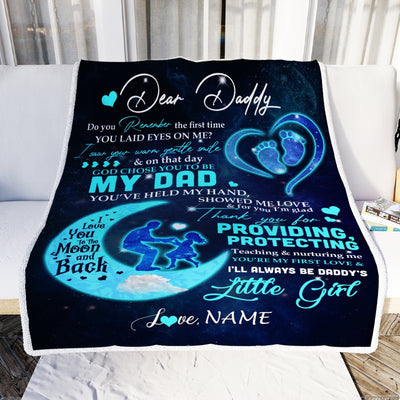 Personalized Dear Daddy Blanket from Daughter God Chose You to be My Dad Warm Soft Winter Night I Love You Dad Father's Day Birthday Christmas Fleece Blanket Blanket | Teecentury.com