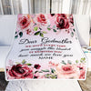 Personalized Dear Godmother Blanket From Goddaughter Niece We Hope Every Time Rose Floral Godmother Birthday Mothers Day Christmas Customized Fleece Blanket | teecentury