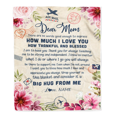 Personalized Dear Mom Blanket From Daughter Son Child There are No Words Good Enough to Express Flower Mom Mother's Day Birthday Christmas Fleece Blanket Blanket | Teecentury.com