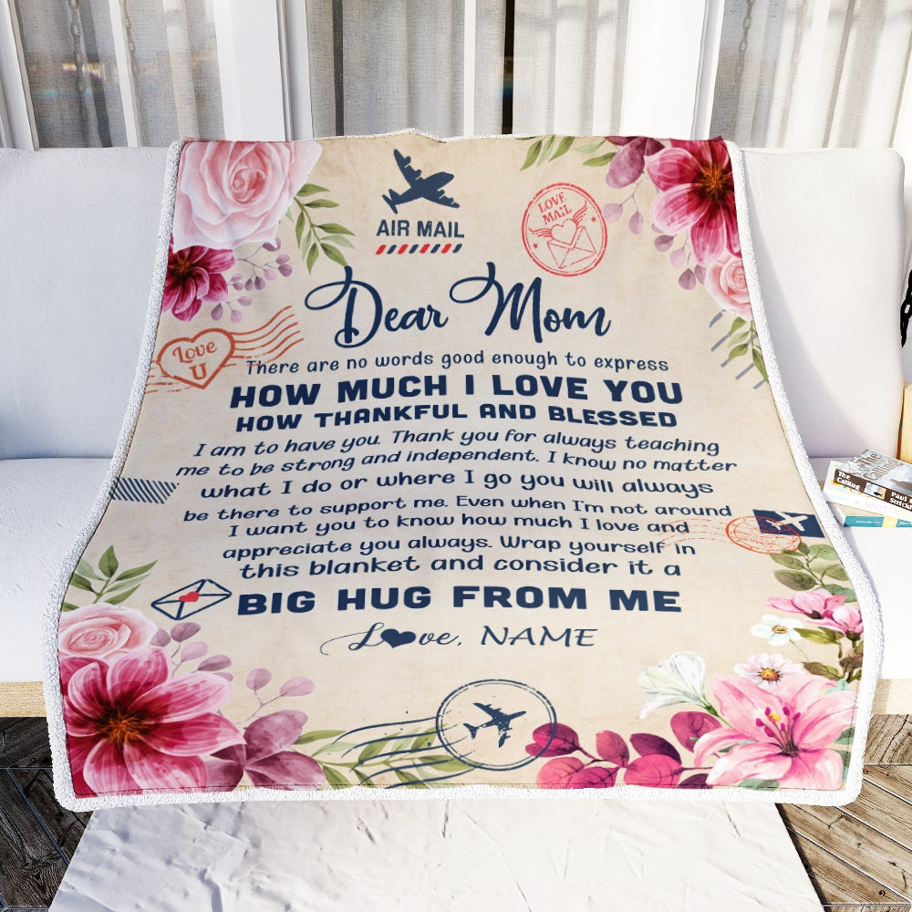 Personalized Dear Mom Blanket From Daughter Son Child There are No Words Good Enough to Express Flower Mom Mother's Day Birthday Christmas Fleece Blanket Blanket | Teecentury.com
