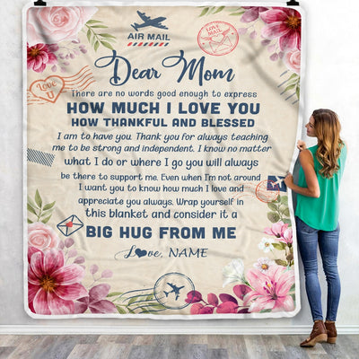 Personalized Dear Mom Blanket From Daughter Son Child There are No Words Good Enough to Express Flower Mom Mother's Day Birthday Christmas Fleece Blanket Blanket | Teecentury.com