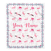 Personalized Flamingo Blanket Custom Name White Flamingo Blankets For Girl Women Baby Daughter Granddaughter Niece Birthday Christmas Fleece Throw Blanket Blanket | Teecentury.com