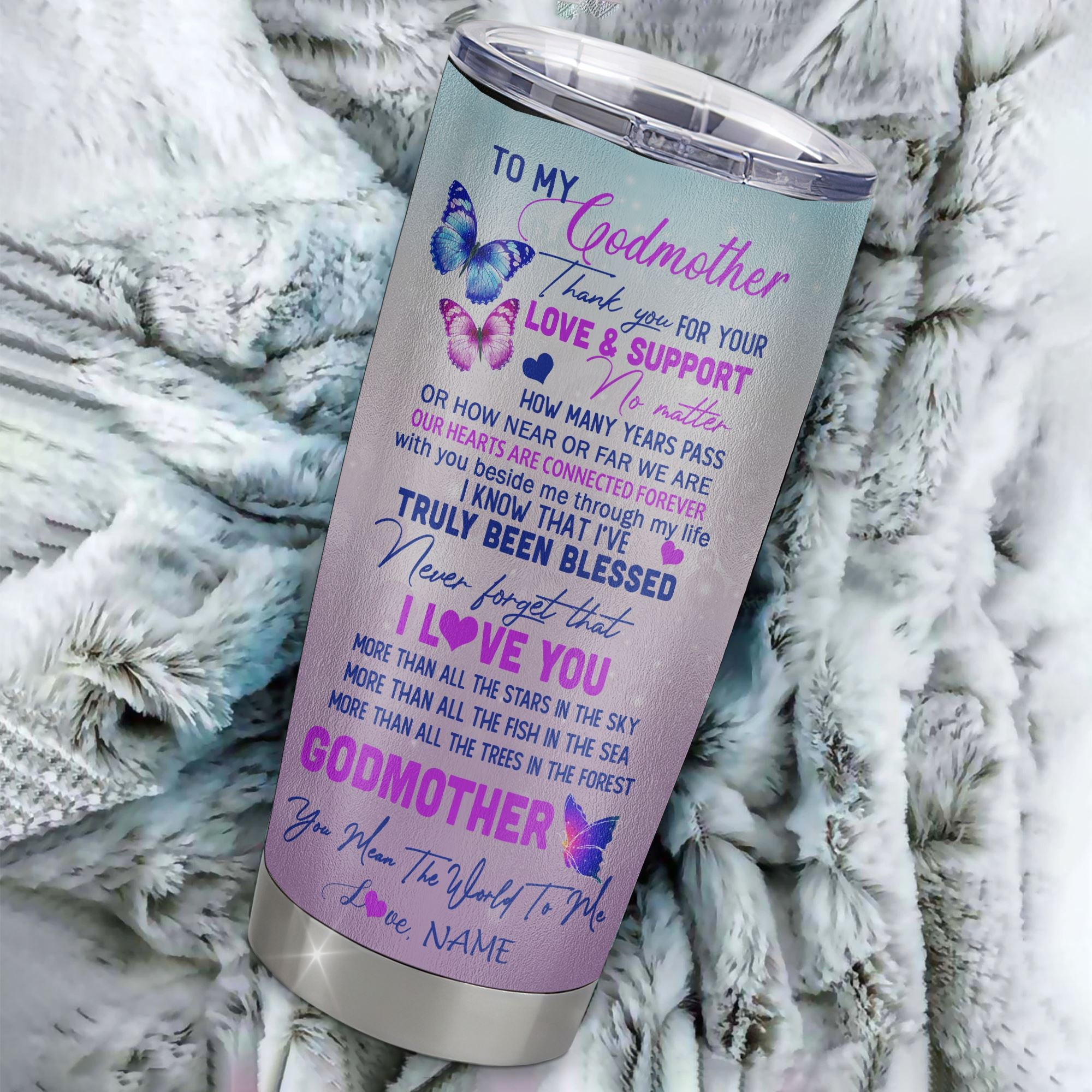 Personalized Godmother From Niece Nephew Grandson Stainless Steel Tumbler Cup Thank You Never Forget I Love You Godmother Mothers Day Birthday Christmas Travel Mug | teecentury