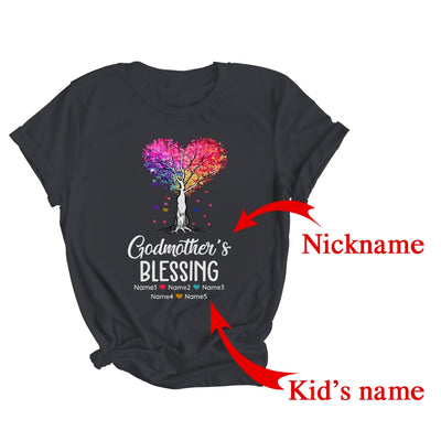 Personalized Godmother Is Blessed With Kids Name Colortree Custom Mom For Women Mothers Day Birthday Christmas Shirt & Tank Top | Custom | teecentury