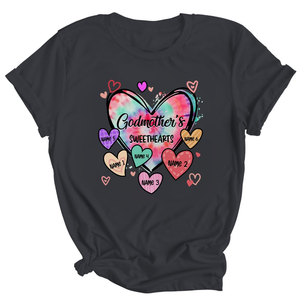 Personalized Godmother Sweethearts Custom With Kids Name Valentines Day Mothers Day Birthday Christmas Shirt & Tank Top | teecentury