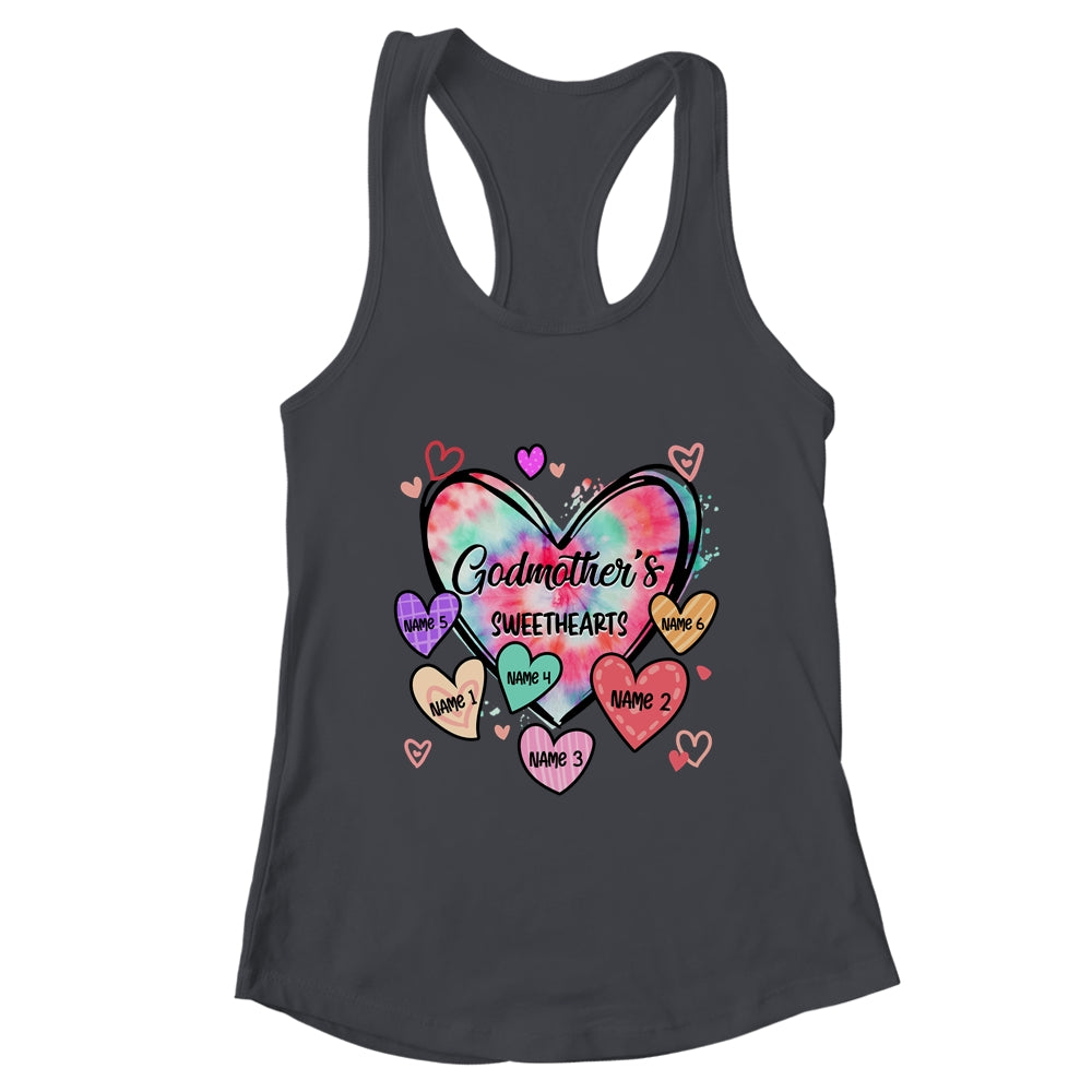 Personalized Godmother Sweethearts Custom With Kids Name Valentines Day Mothers Day Birthday Christmas Shirt & Tank Top | teecentury