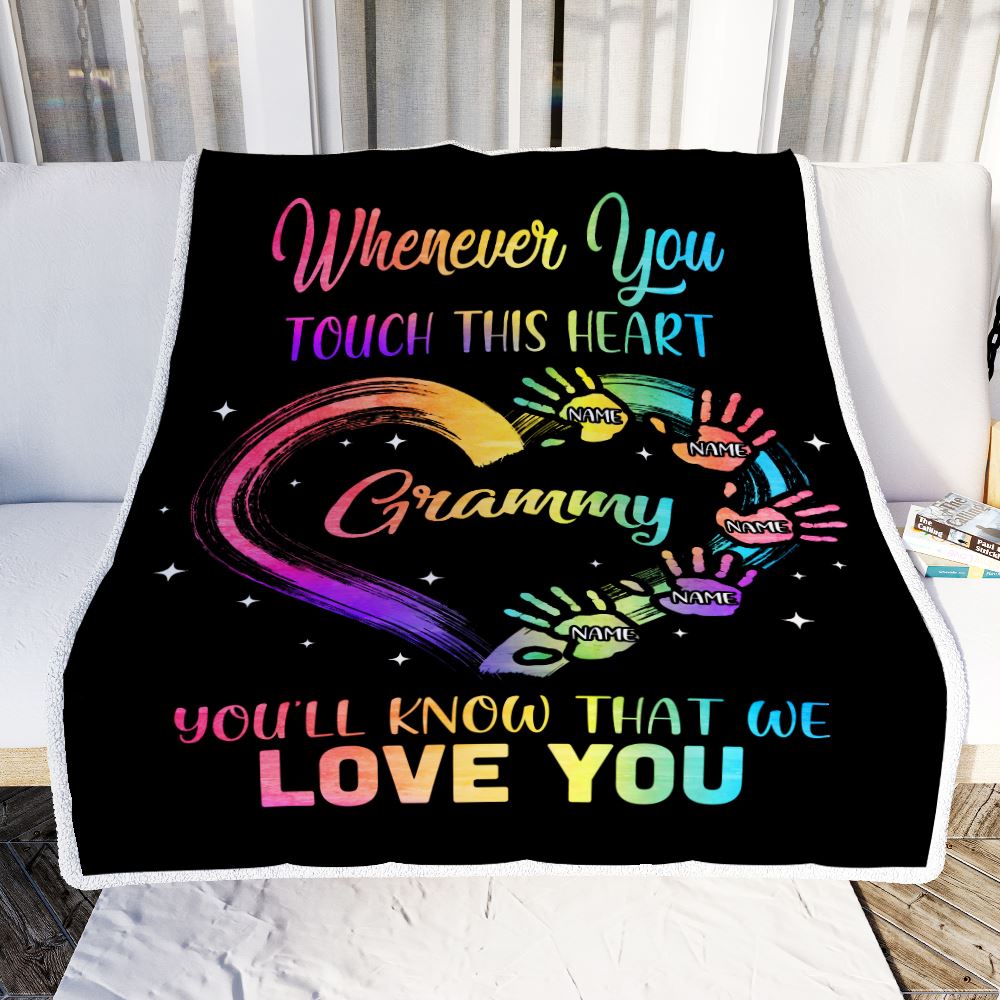 Personalized Grammy Blanket From Grandkids Granddaughter Grandson We Love You Grandparent Grammy Birthday Mothers Day Christmas Bed Fleece Throw Blanket | teecentury