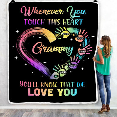 Personalized Grammy Blanket From Grandkids Granddaughter Grandson We Love You Grandparent Grammy Birthday Mothers Day Christmas Bed Fleece Throw Blanket | teecentury