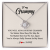 Love Knot Necklace | Personalized Grammy Necklace From Grandkids Granddaughter Grandson You're Always In My Heart Grammy Birthday Mothers Day Customized Gift Box Message Card | teecentury