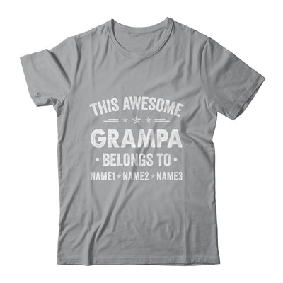 Personalized Grampa Custom Kids Name This Awesome Grampa Belongs To Grampa Fathers Day Birthday Christmas Shirt & Hoodie | teecentury